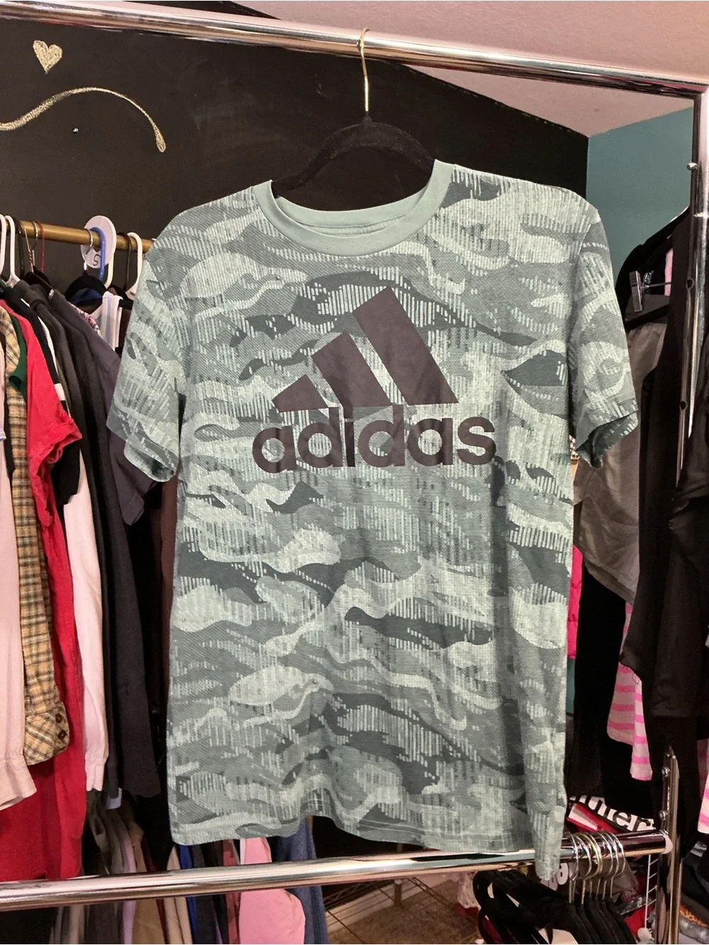 Adidas Youth Camo Logo Graphic Tee